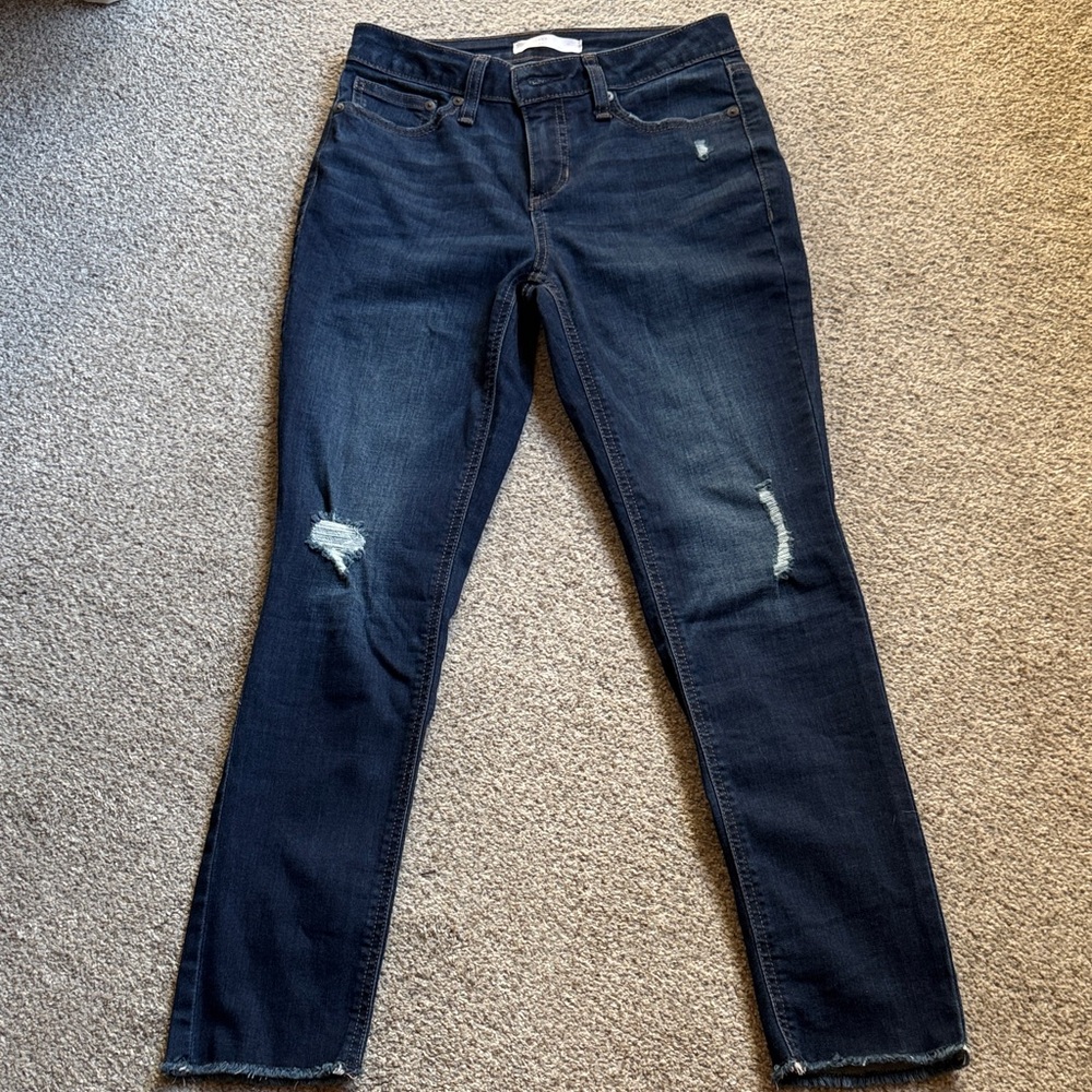 Dark Blue Distressed Lauren Conrad Women Jeans